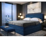Elegantes Bett 160x200 cm mit zwei Matratzen und Bettkasten, Kopfteil mit Polsternagelband, Ehebett PRESTO 2K Elegantes Bett 160x200 cm mit zwei Matratzen und Bettkasten, Kopfteil mit Polsternagelband, Ehebett PRESTO 2K