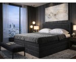 Elegantes Bett 160x200 cm mit zwei Matratzen und Bettkasten, Kopfteil mit Polsternagelband, Ehebett PRESTO 2K Elegantes Bett 160x200 cm mit zwei Matratzen und Bettkasten, Kopfteil mit Polsternagelband, Ehebett PRESTO 2K