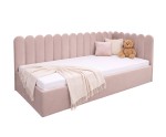 Polsterbett 90x200 cm mit Kopfteil im Zaun-Design und Bettkasten, Jugendbett LILO SM 02 Polsterbett 90x200 cm mit Kopfteil im Zaun-Design und Bettkasten, Jugendbett LILO SM 02