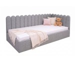 Polsterbett 90x200 cm mit Paneelen im Zaun-Design und Bettkasten, Jugendbett LILO SM 02 Polsterbett 90x200 cm mit Paneelen im Zaun-Design und Bettkasten, Jugendbett LILO SM 02