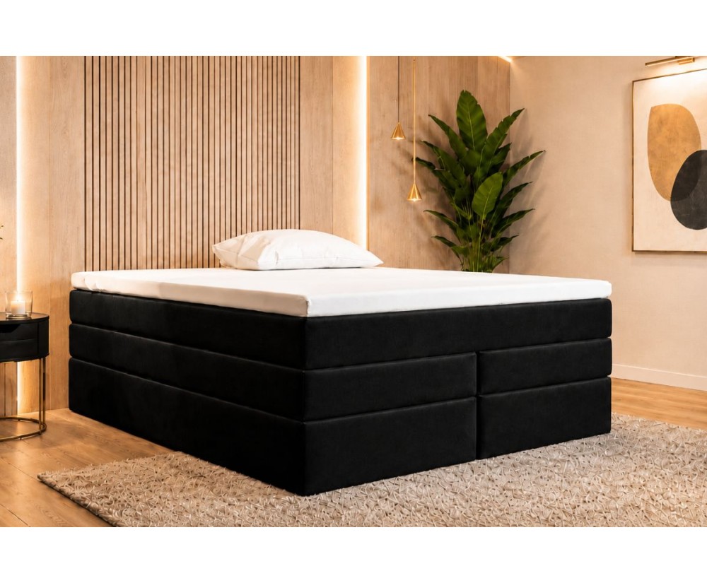 Boxspringbett 140x200 cm, Ehebett mit 2 Matratzen, Hotelbett, ohne Kopfteil, LUXOR 1K Boxspringbett 140x200 cm, Ehebett mit 2 Matratzen, Hotelbett, ohne Kopfteil, LUXOR 1K