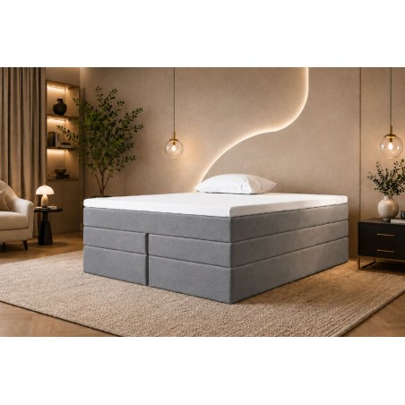 Kontinentalbett 160x200 cm, Ehebett mit 2 Matratzen, Hotelbett, ohne Kopfteil, LUXOR 1K