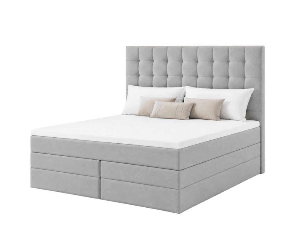 Boxspringbett 140x200 cm mit Bettkasten, niedriges Kopfteil auf Wunsch, Doppelbett MAGNUS 6B Boxspringbett 140x200 cm mit Bettkasten, niedriges Kopfteil auf Wunsch, Doppelbett MAGNUS 6B
