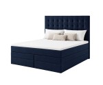 Boxspringbett 140x200 cm mit Bettkasten, niedriges Kopfteil auf Wunsch, Doppelbett MAGNUS 6B