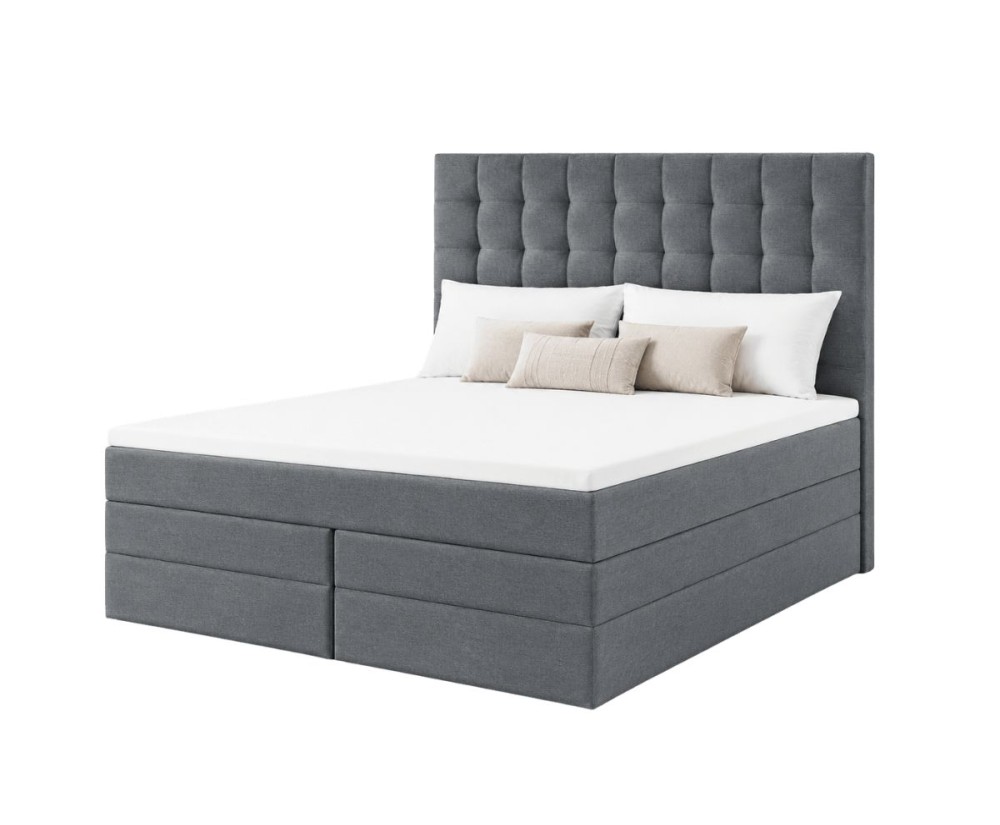 Kontinentalbett 160x200 cm mit Bettkasten, niedriges Kopfteil auf Wunsch für Dachschräge, Ehebett MAGNUS 6B