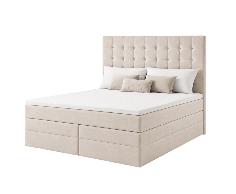 Elegantes Ehebett 180x200 cm mit 2 Matratzen, Bett für Dachschräge, Kontinentalbett MAGNUS 6B
