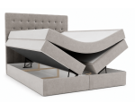 Kontinentalbett 200x200 cm mit hohem Kopfteil, 2 Bettkästen, Doppelbett MAGNUS 6B