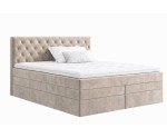 Kontinentalbett 160x200 cm, Ehebett, Hotelbett, Kopfteil gesteppt mit Kristallen, CRYSTAL K34