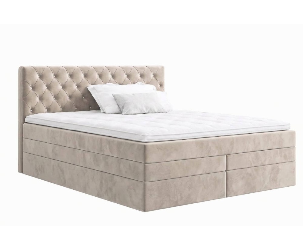 Kontinentalbett 180x200 cm, Ehebett, Hotelbett, Kopfteil gesteppt mit Kristallen, CRYSTAL K34 Kontinentalbett 180x200 cm, Ehebett, Hotelbett, Kopfteil gesteppt mit Kristallen, CRYSTAL K34