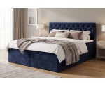 Boxspringbett 140x200 cm, Ehebett, Hotelbett, Kopfteil gesteppt mit Kristallen, CRYSTAL K34