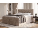 Kontinentalbett 160x200 cm, Ehebett, Hotelbett, Kopfteil gesteppt mit Kristallen, CRYSTAL K34