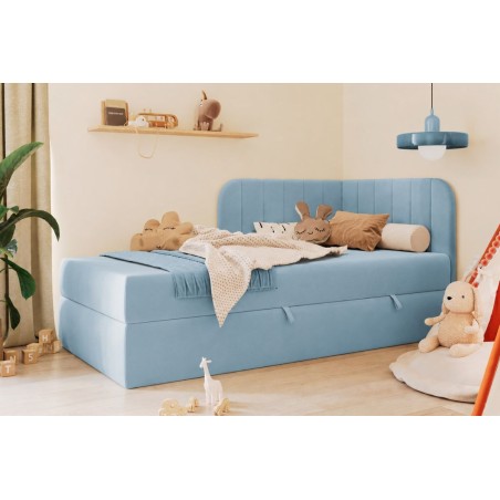 Singlebett 120x200 cm mit BONELL-Matratze, Eckbett, Jugendbett, KEVIN 2M