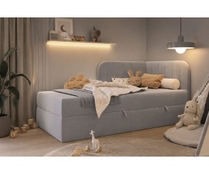 Kontinentalbett 90x200 cm mit BONELL-Matratze, Eckbett, Jugendbett KEVIN 2M