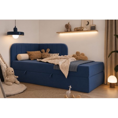 Einzelbett 80x200 cm mit BONELL-Matratze, Eckbett, Jugendbett KEVIN 2M