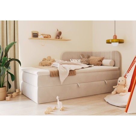 Kinderbett 80x180 cm mit BONELL-Matratze, Eckbett, Jugendbett KEVIN 2M