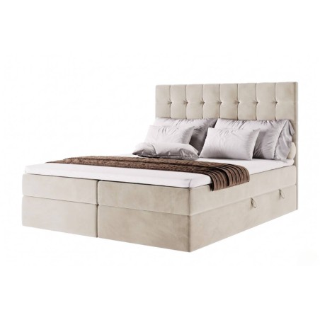 Kontinentalbett 160x200 cm, Ehebett für Dachschräge, Hotelbett mit Bettkasten, MAGNUS 2A