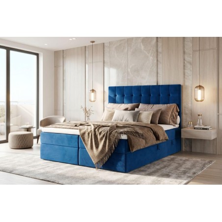 Kontinentalbett 160x200 cm, Ehebett für Dachschräge, Hotelbett mit Bettkasten, MAGNUS 2A
