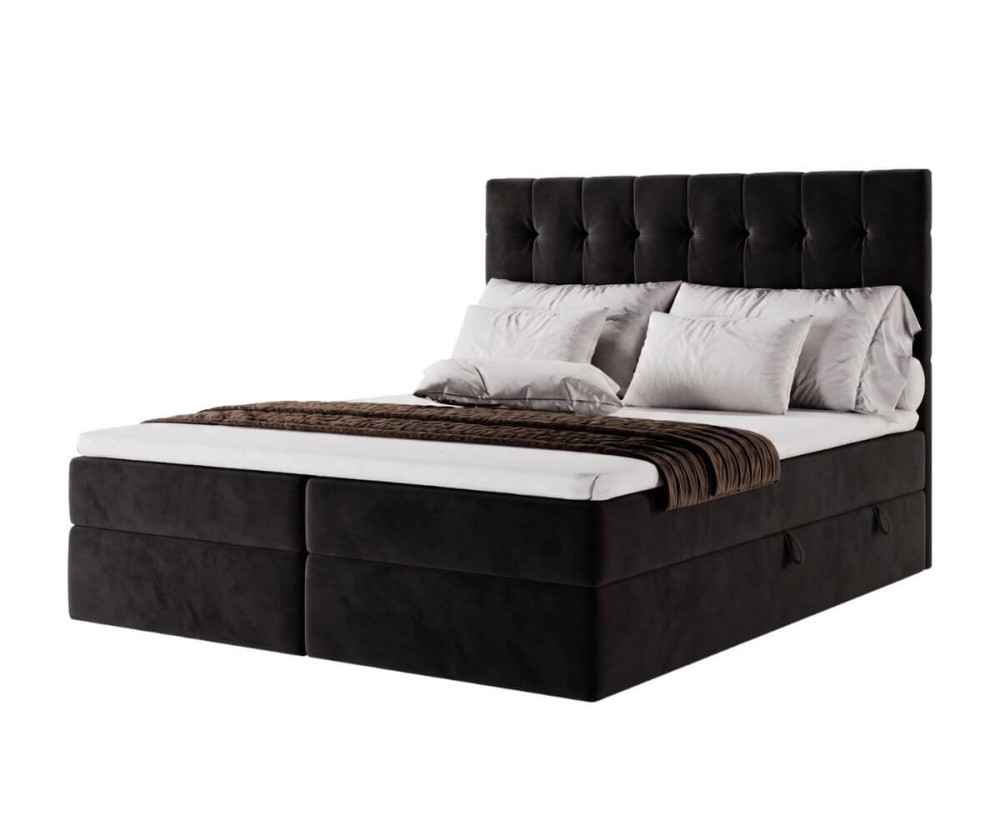 Stilvolles Doppelbett 180x200 cm, Ehebett mit Bettkasten, niedriges Kopfteil auf Wunsch, MAGNUS 2A Stilvolles Doppelbett 180x200 cm, Ehebett mit Bettkasten, niedriges Kopfteil auf Wunsch, MAGNUS 2A