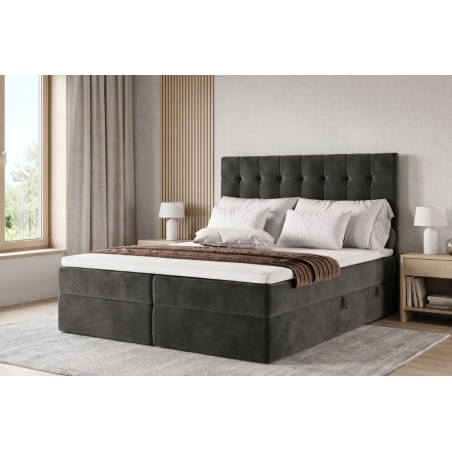 Komfortables Bett 200x200 cm für Schlafzimmer, Ehebett, Hotelbett mit Bettkasten, MAGNUS 2A