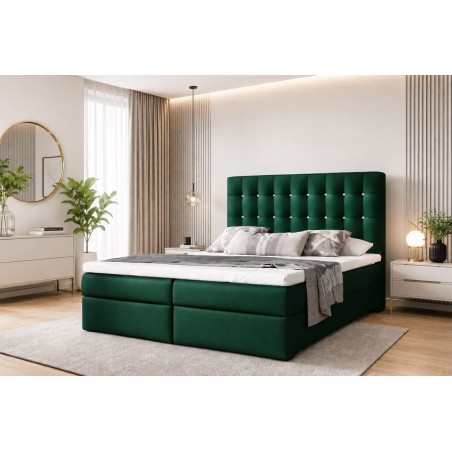 Bequemes Kontinentalbett 160x200 cm, Ehebett, Hotelbett, im Glamour-Stil, Kopfteil mit Kristallen, MAGNUS 11A