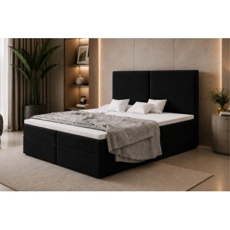 Modernes Boxspringbett 180x200 cm mit hohem Kopfteil und Bettkasten, Doppelbett MAGNUS 13A