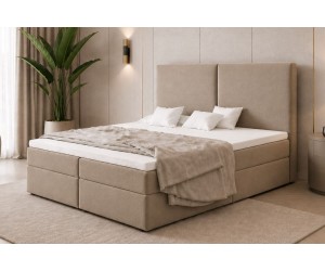 Großes Kontinentalbett 200x200 cm mit hohem Kopfteil, Ehebett, Hotelbett mit Bettkasten, MAGNUS 13A
