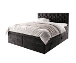 Stilvolles Doppelbett 180x200 cm mit hohem Kopfteil, 2 Bettkästen und 2 Matratzen, Boxspringbett SEUL 2B