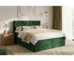 Stilvolles Doppelbett 180x200 cm mit hohem Kopfteil, 2 Bettkästen und 2 Matratzen, Boxspringbett SEUL 2B