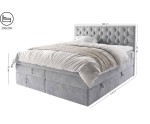 Luxuriöses Kontinentalbett 200x200 cm mit hohem Kopfteil, Bettkasten und 2 Matratzen, Komfortbett SEUL 2B