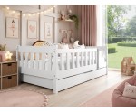 Holzbett 80x190 cm, mit Schublade und Geländer, Kinderbett in drei Farbvarianten, BAMBI Holzbett 80x190 cm, mit Schublade und Geländer, Kinderbett in drei Farbvarianten, BAMBI