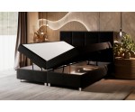 Boxspringbett in Überlänge 180x220 cm für Dachschräge, großes Ehebett mit Bettkasten, verchromte Füße, MEROO 5M