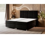 Boxspringbett 200x200 cm, Ehebett mit Bettkasten, verchromte Füße, niedriges Kopfteil auf Wunsch, MEROO 5M