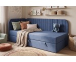 Eckbett 100x200 cm mit Bettkasten, abgerundete Seitenteile, INTARO A28