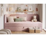 Jugendbett 120x200 cm mit Bettkasten, abgerundete Seitenteile, INTARO A28