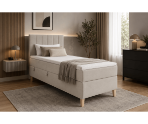 Jugendbett 80x200 cm, Einzelbett mit Bettkasten auf Füßen, INTARO A10