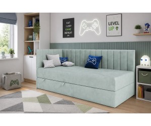 Jugendbett 80x180 cm, Einzelbett mit Bettkasten, Polsterbett INTARO A27
