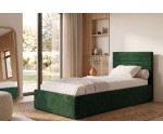 Einzelbett 100x200 cm mit Bettkasten, Lattenrost, horizontale Nähte, vom Fußteil geöffnet, AZURO S06 Einzelbett 100x200 cm mit Bettkasten, Lattenrost, horizontale Nähte, vom Fußteil geöffnet, AZURO S06
