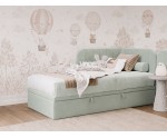 Jugendbett 80x200 cm mit Bettkasten, Polsterbett für Jugendzimmer, Eckbett KEVIN 1R