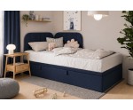 Polsterbett 80x180 cm mit Bettkasten, Eckbett universal, Jugendbett, KEVIN 2R