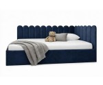 Jugendbett 120x200 cm mit Kopfteil im Zaun-Design und Stauraum, Singlebett LILO SM 02 Jugendbett 120x200 cm mit Kopfteil im Zaun-Design und Stauraum, Singlebett LILO SM 02