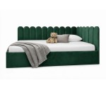 Jugendbett 120x200 cm mit Kopfteil im Zaun-Design und Stauraum, Singlebett LILO SM 02