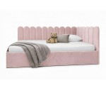Jugendbett 120x200 cm mit Kopfteil im Zaun-Design und Stauraum, Singlebett LILO SM 02