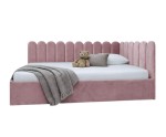 Jugendbett 120x200 cm mit Kopfteil im Zaun-Design und Stauraum, Singlebett LILO SM 02