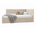 Jugendbett 120x200 cm mit Kopfteil im Zaun-Design und Stauraum, Singlebett LILO SM 02 Jugendbett 120x200 cm mit Kopfteil im Zaun-Design und Stauraum, Singlebett LILO SM 02