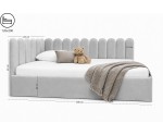 Jugendbett 120x200 cm mit Kopfteil im Zaun-Design und Stauraum, Singlebett LILO SM 02