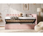 Jugendbett 120x200 cm mit Kopfteil im Zaun-Design und Stauraum, Singlebett LILO SM 02