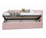 Jugendbett 120x200 cm mit Kopfteil im Zaun-Design und Stauraum, Singlebett LILO SM 02