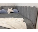 Jugendbett 120x200 cm mit Kopfteil im Zaun-Design und Stauraum, Singlebett LILO SM 02