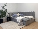 Jugendbett 120x200 cm mit Kopfteil im Zaun-Design und Stauraum, Singlebett LILO SM 02