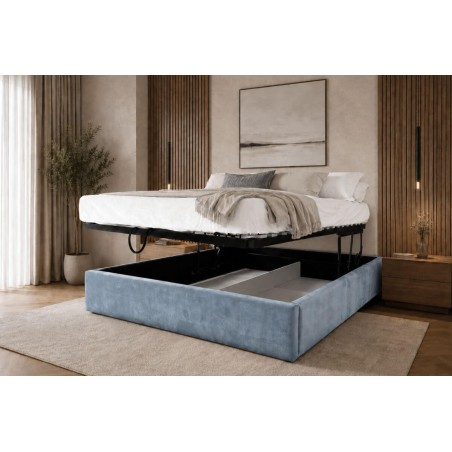 Modernes Bett 160x200 cm mit erleichterter Bettmachfunktion, Bett mit Lattenrost und Bettkasten, SAMOS SF 02